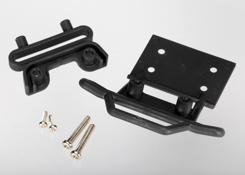 TRAXXAS 3621 Bumper, front / bumper mount, front / 4x23mm RM (2)/ 3x10mm RST (2) (black)
