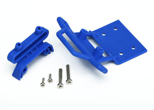 TRAXXAS 3621X Bumper Front Bumper Mount Front/ 4x23mm RM (2)/ 3x10mm RST (2) (blue)