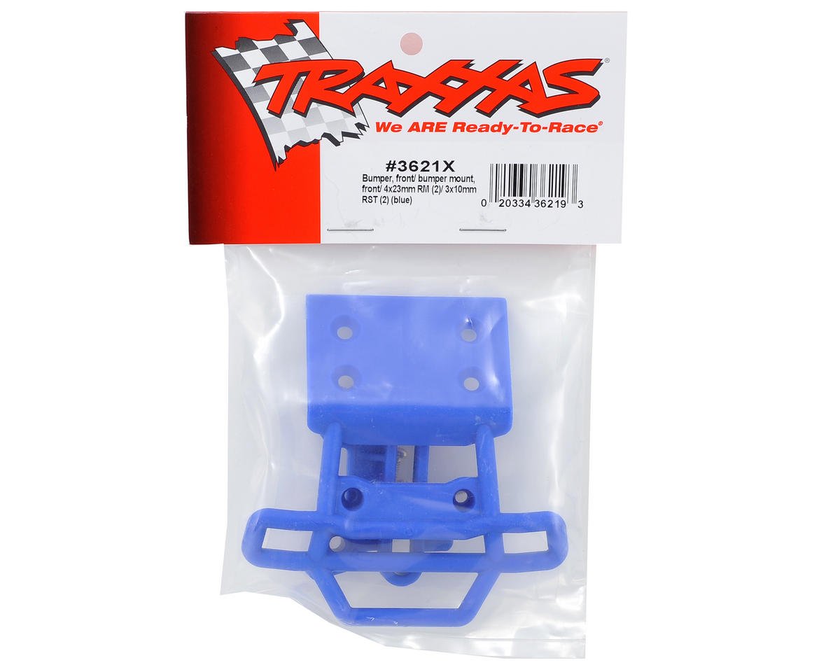 TRAXXAS 3621X Bumper Front Bumper Mount Front/ 4x23mm RM (2)/ 3x10mm RST (2) (blue)