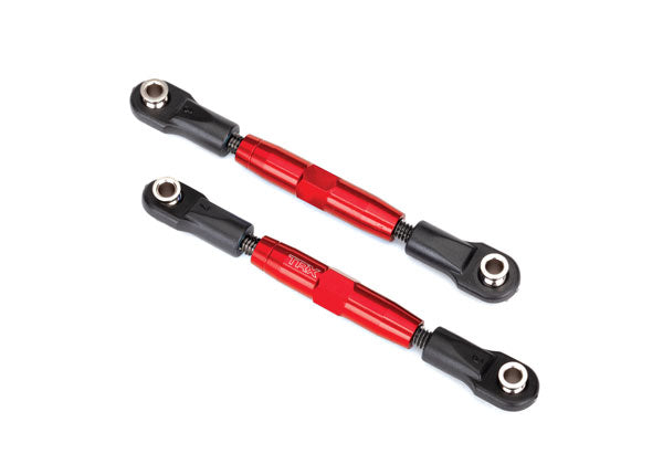 TRAXXAS 3644R Camber links, rear (TUBES red-anodized, 7075-T6 aluminum (73mm) (2)/ rod ends, rear (4)/ rod ends, front (4)/ aluminum wrench (1)