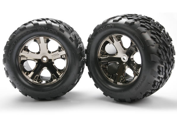 TRAXXAS 3668A All-Star Black Chrome Wheels Talon Tires