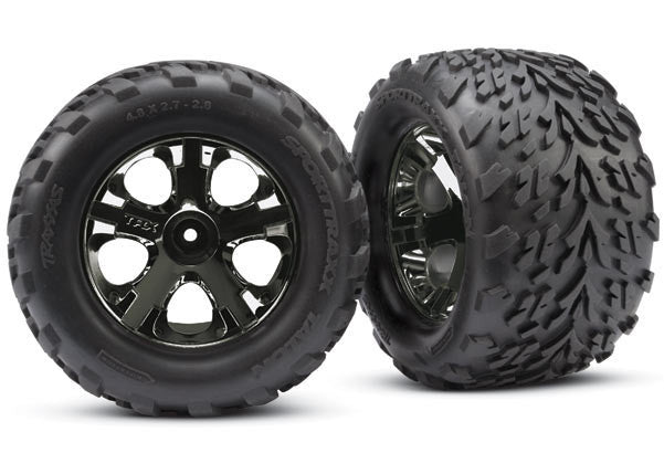 TRAXXAS 3669A All-Star Black Chrome Wheels Talon Tires