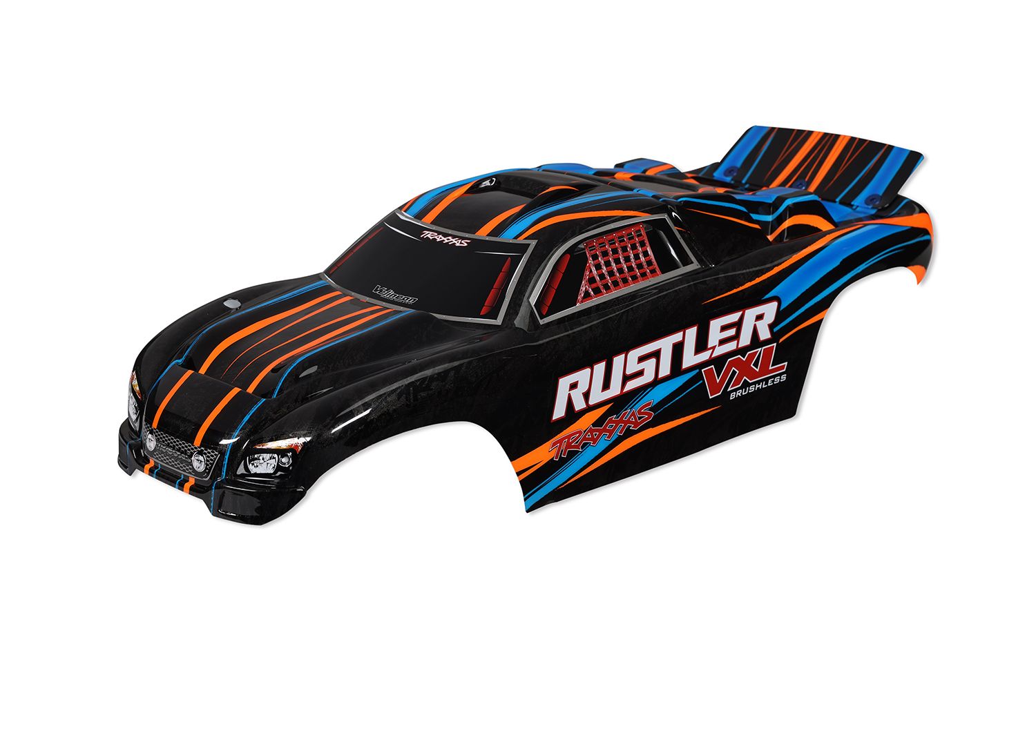TRAXXAS 3720T Body, Rustler® VXL, orange (painted, decals applied)