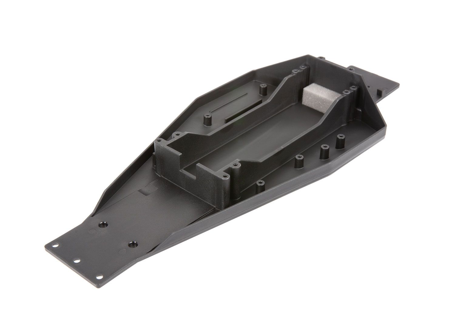 TRAXXAS 3728 Lower chassis (black) (166mm long battery compartment) (fits both flat and hump style battery packs)