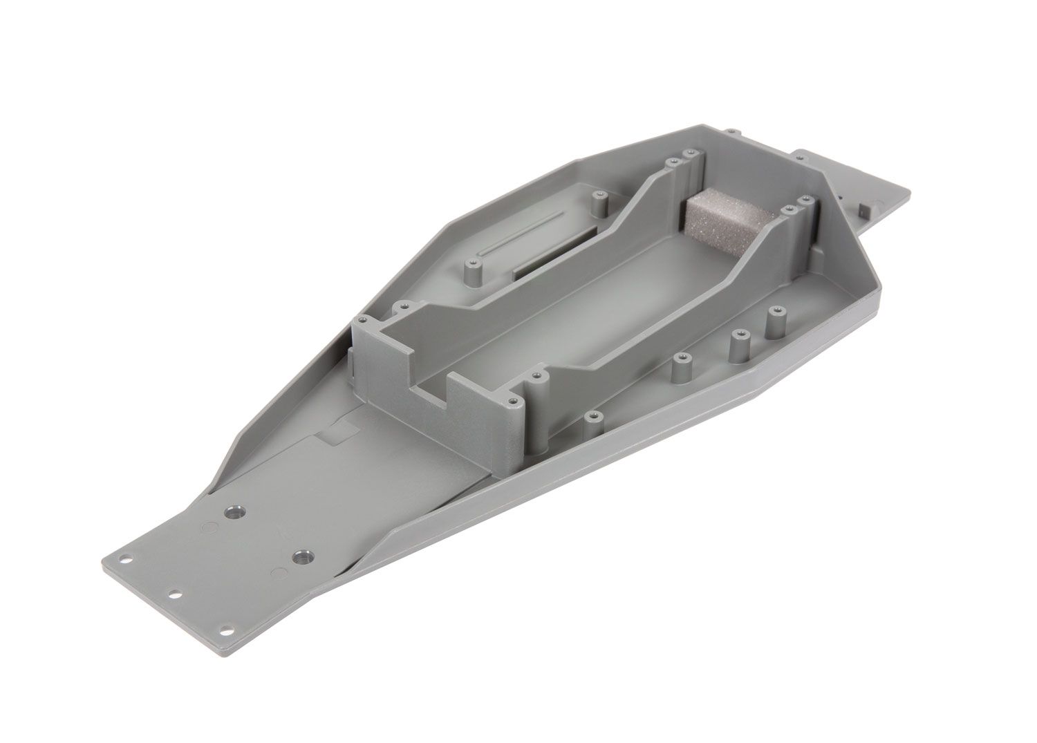 TRAXXAS 3728A Lower chassis (gray) (166mm long battery compartment) (fits both flat and hump style battery packs)