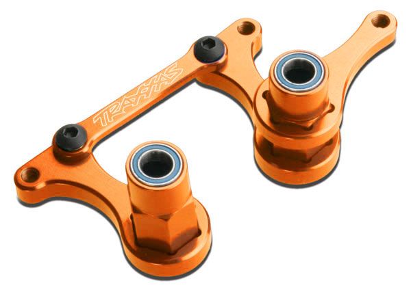 TRAXXAS 3743T Steering bellcranks, drag link (orange-anodized 6061-T6 aluminum)/ 5x8mm ball bearings (4)/ hardware (assembled)