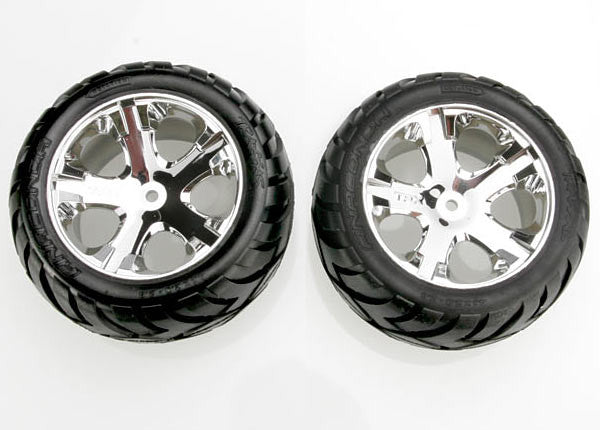 TRAXXAS 3773 Chrome All-Star Wheels+Anaconda Tires