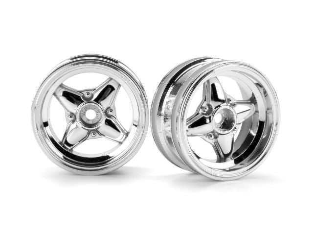 HPI 3907 MX60 4-Spoke Wheel 3mm Offset Chrome *DISC*