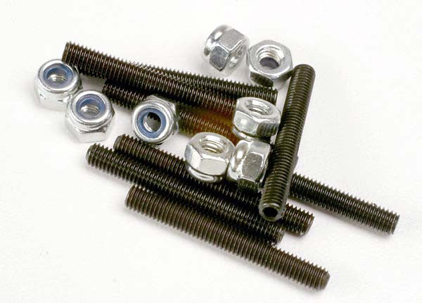 TRAXXAS 3962 Set (grub) screws, 3x25mm (8)/ 3mm nylon locknuts (8)