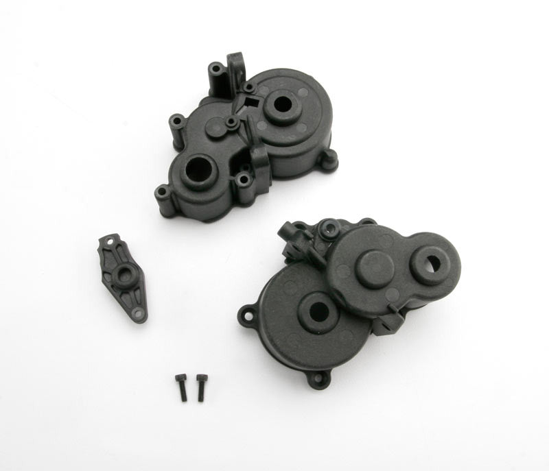 TRAXXAS 3991X Gearbox halves (front & rear)/ shift detent ball/ spring/ 4mm GS/ shift shaft seal, glued/ 2.5x8mm CS (2)