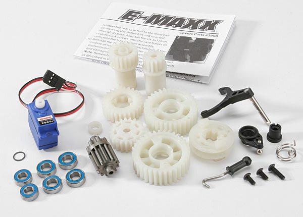 TRAXXAS 3998 Two Speed Conversion Kit (E-Maxx) (includes wide and close ratio first gear sets, sub-micro servo, and linkage)