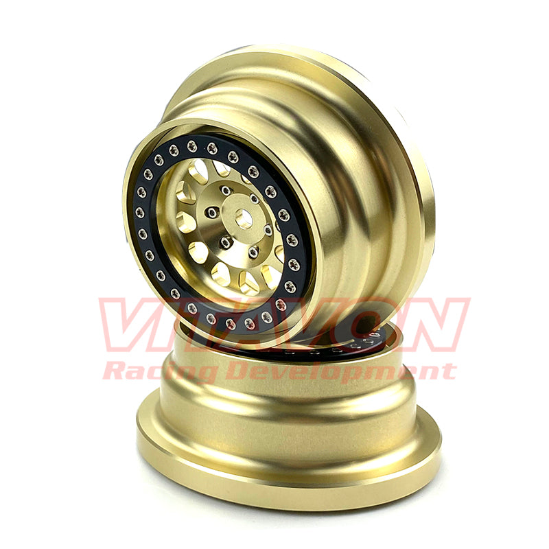 VITAVON UDR0068 BLACK GOLD Beadlock Wheel V1 For 1/7 Traxxas UDR  (2 pieces)