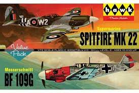 LINDBERG 445 1/72 Spitfire / Me109 2 Pack