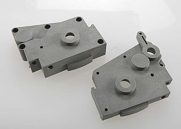 TRAXXAS 4491A Gearbox halves (grey) (left & right)