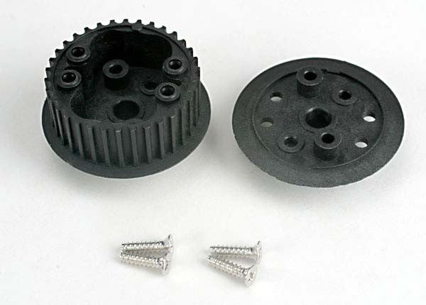 TRAXXAS 4881 Differential (34-groove)/ flanged side-cover & screws