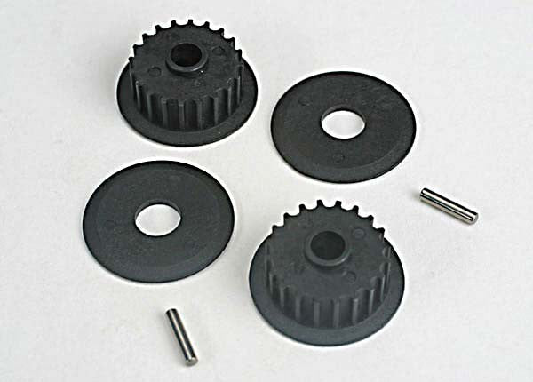 TRAXXAS 4895 Pulleys, 20-groove (middle) (2)/flanges (2)/ axle pins (2)