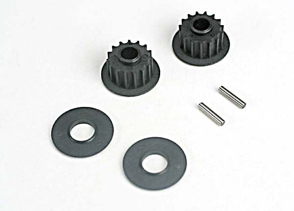 TRAXXAS 4896 Pulleys, 15-groove (front/ rear) (2)/flanges (2)/ axle pins (2) *DISC