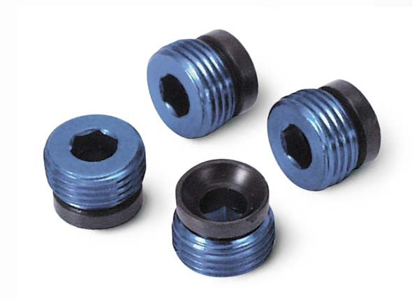 TRAXXAS 4934X Aluminum caps, pivot ball (blue-anodized) (4)