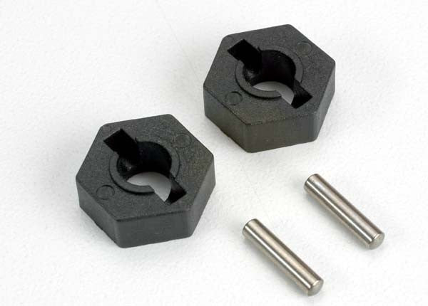 TRAXXAS 4954 Wheel Hubs Hex 14mm (2 with  axle pins (2.5x12mm) (2)
