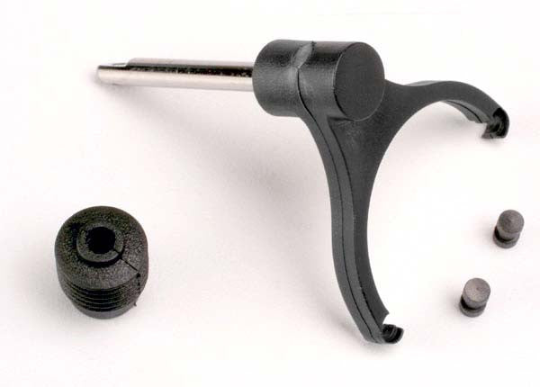 TRAXXAS 4989 Shift fork-shaft/ shift fork pads (2)/ rubber shift shaft seal