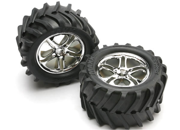 TRAXXAS 5173 Tires & Wheels Split Spoke w Maxx Tires
