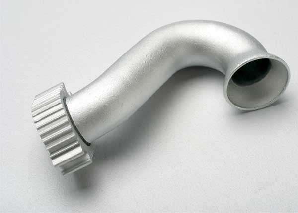 TRAXXAS 5340 Header, exhaust (tubular aluminum, silver-anodized) (2.5, 2.5R, 3.3)