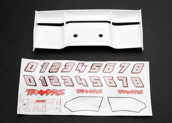 TRAXXAS 5412 Wing, Revo (white)/ decal sheet