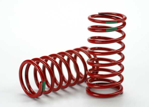 TRAXXAS 5438 Spring, shock (red) (GTR) (3.5 rate green) (1 pair)
