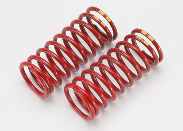 TRAXXAS 5648 Spring, shock (red) (long) (GTR) (4.9 rate double yellow stripe) (1 pair)