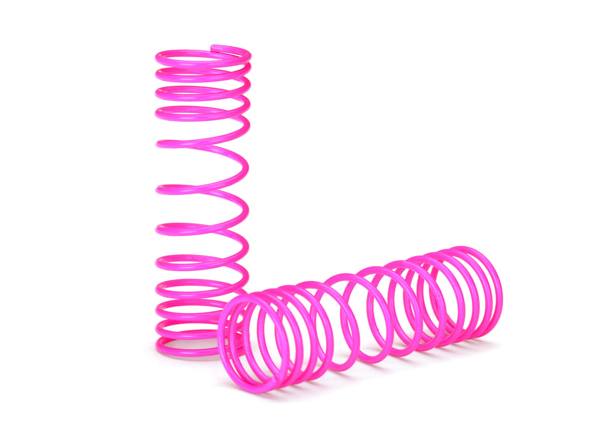 TRAXXAS 5857P Springs, front (pink) (progressive rate) (2)