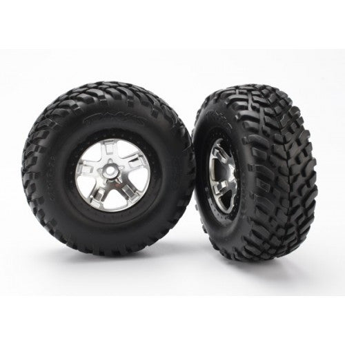 TRAXXAS 5875X  Tire/Wheel Assembled Black Beadlock Front