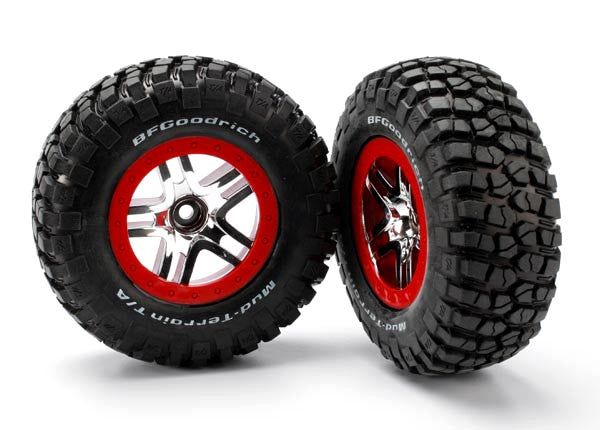 TRAXXAS 5877R  Tire/Wheel Assembly Glued Slash 2WD Front