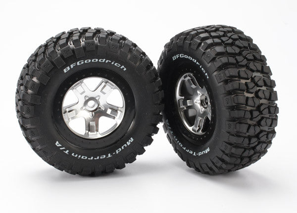 TRAXXAS 5878 Tire/Wheel Assembled Black Beadlock Front/Rear