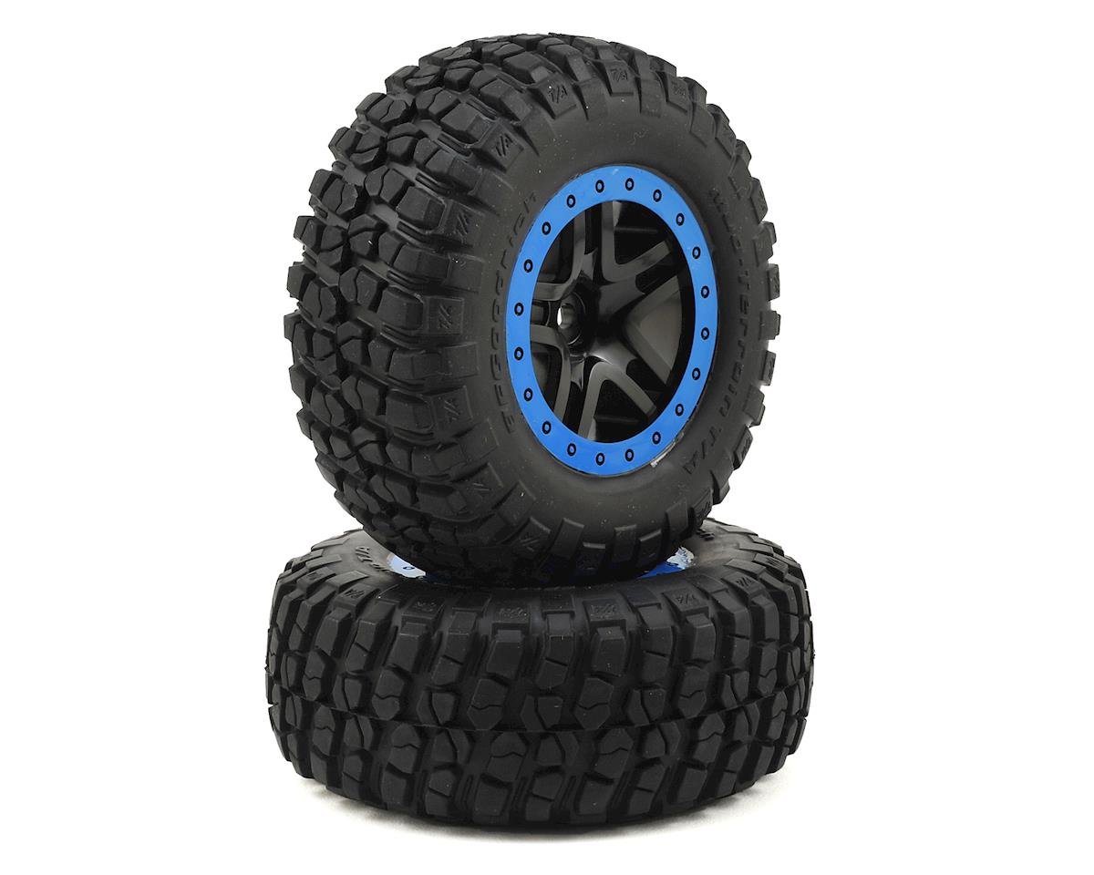 TRAXXAS 5883A SCT Split-Spoke, black, blue beadlock wheels