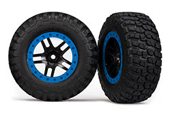 TRAXXAS 5885A BFGoodrich KM2 Front Tire (2) (Black/Blue) (Standard) w/Split-Spoke Front Wheel