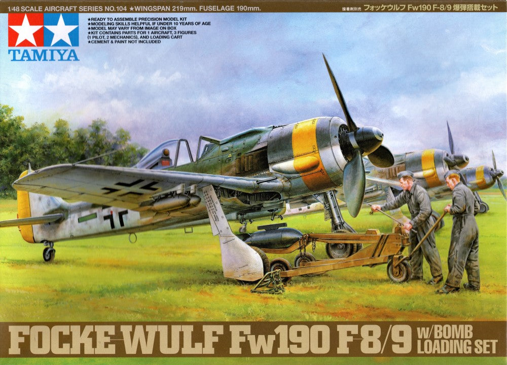 TAMIYA 61104 1/48 Focke-Wulf Fw190 F-8/9 w/Bomb Loading Set