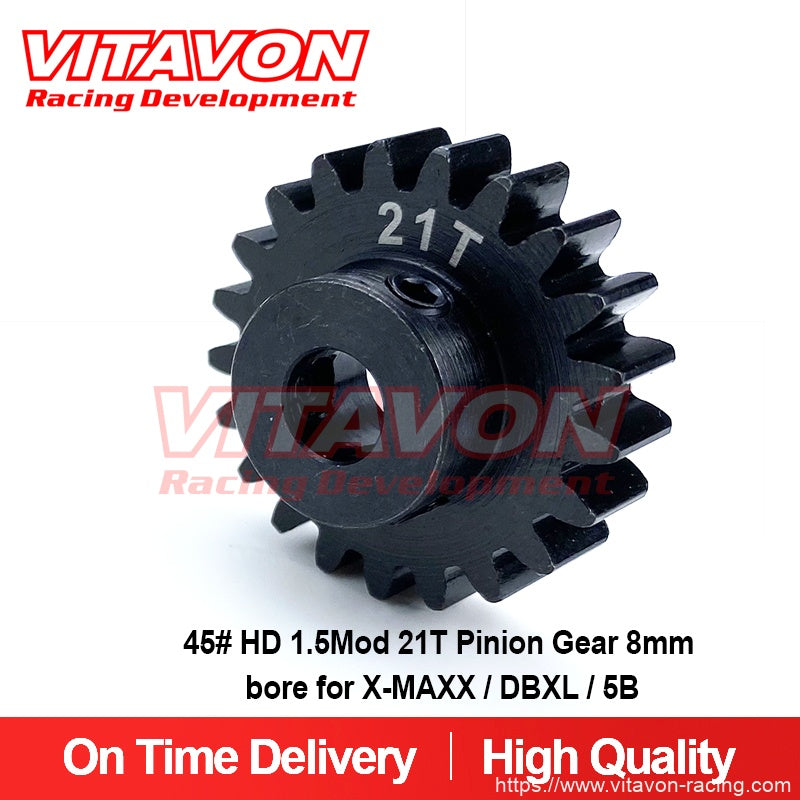 VITAVON DBXL072 CNC 45# HD 1.5Mod MOD1.5 21T Pinion Gear 8mm bore for X-MAXX / DBXL / 5B XMAXX XRT