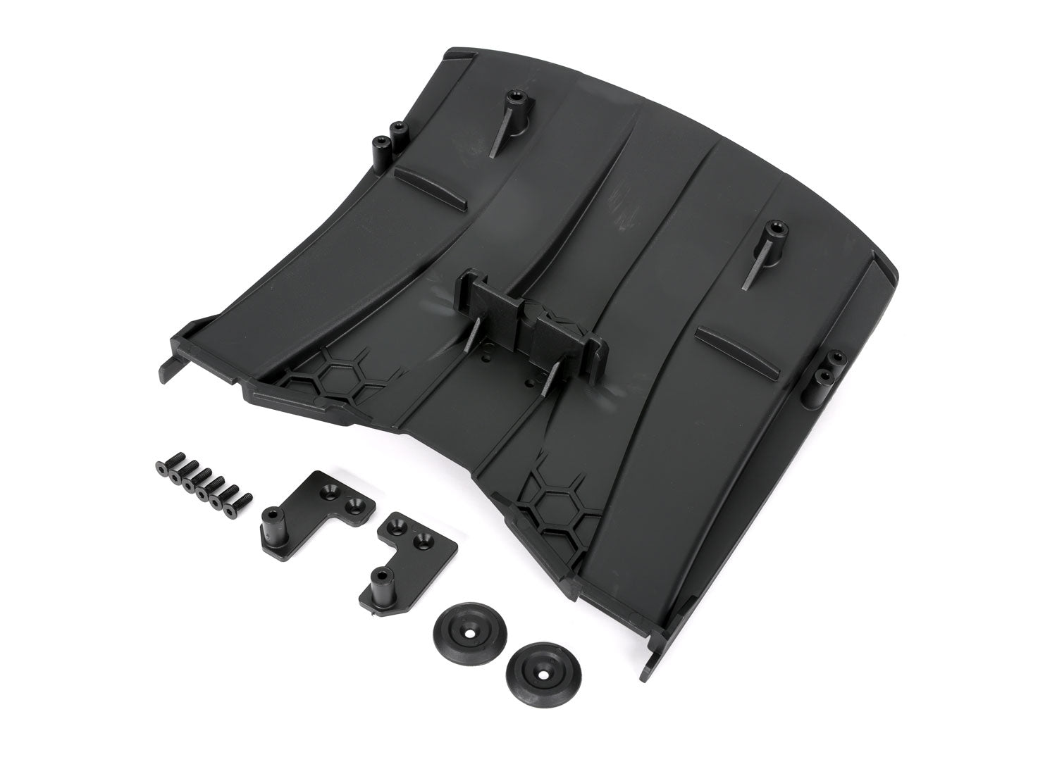 TRAXXAS 6436X Diffuser, rear/ diffuser wing (left & right)/ washers (2)/ 3x10mm CCS (2)