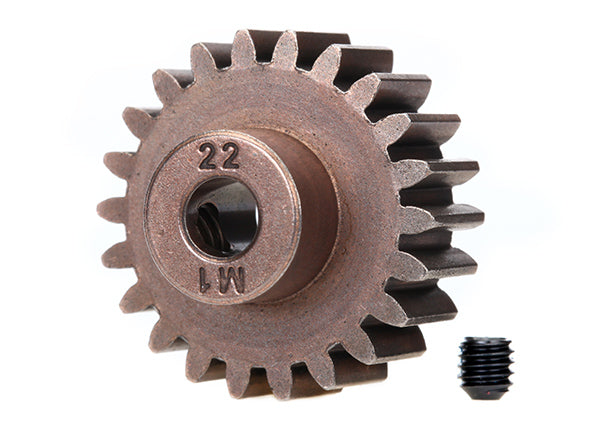 TRAXXAS 6495X Pinion Gear 1Mod 22T pinion 1.0 metric pitch fits 5mm shaft w/ set screw for use only with steel spur gears