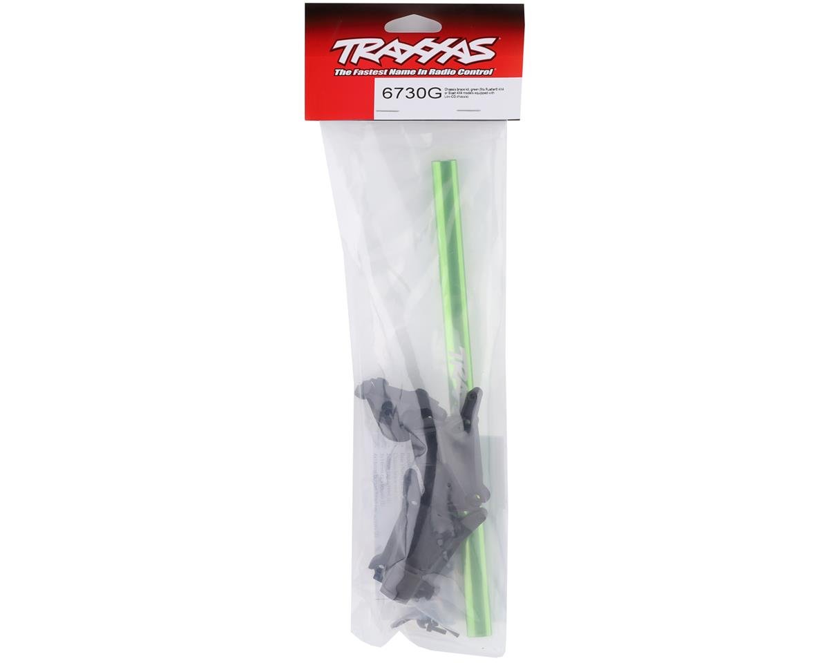 TRAXXAS 6730G Green Chassis Brace Kit Rustler Slash 4x4 w/ LCG chassis