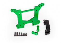 TRAXXAS 6738G Shock tower, rear, 7075-T6 aluminum (green-anodized) (1)/ body mount bracket (1)