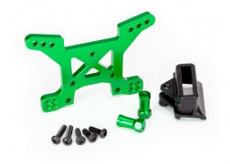TRAXXAS 6739G Shock tower, front, 7075-T6 aluminum (green-anodized) (1)/ body mount bracket (1)