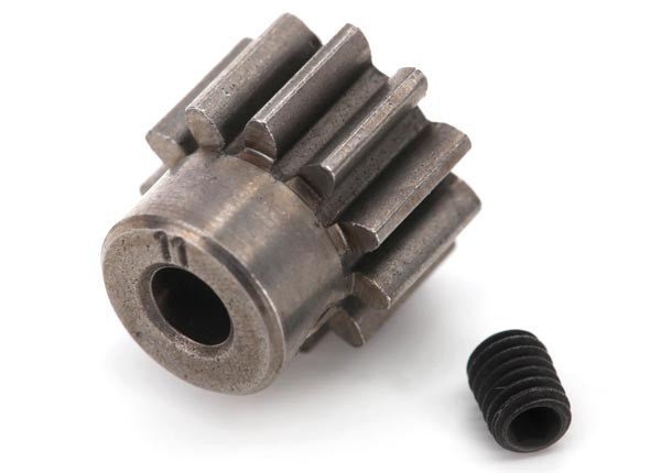 TRAXXAS 6747 Gear, 11T pinion 32p (steel) (fits 3mm shaft)/ set screw; stock pinion for Slash brushed 4X4