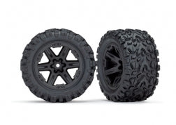 TRAXXAS 6774 Tires & Wheels Assembled Glued 2.8 RXT Black Wheels Talon Extreme Tires Foam Inserts 2WD Electric Rear TSM rated