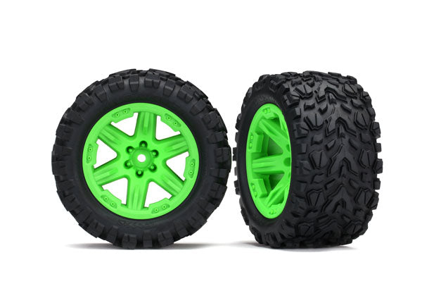 TRAXXAS 6774G Tire & Wheel Assembled 2.8 RXT Green Wheels