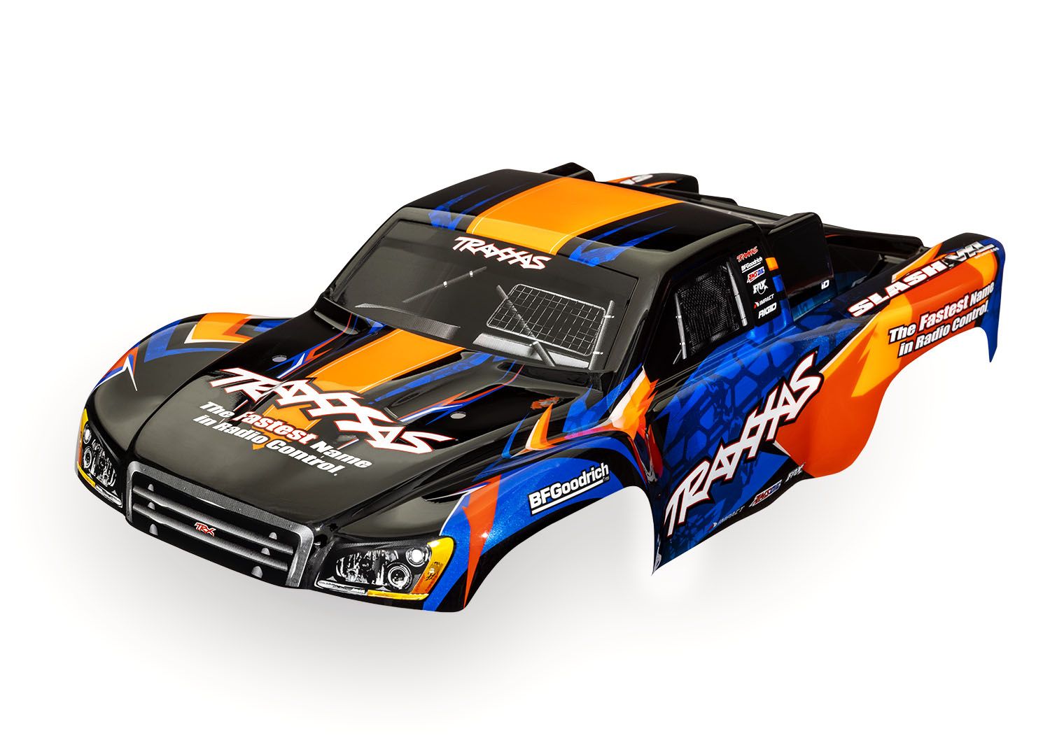 TRAXXAS 6812T Body, Slash® VXL 2WD (also fits Slash® 4X4), orange & blue (painted, decals applied)