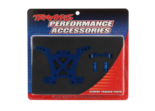 TRAXXAS 6838X Shock tower, rear, 7075-T6 aluminum (blue-anodized) : SLASH 4X4, STAMPEDE 4X4 TRA6838X
