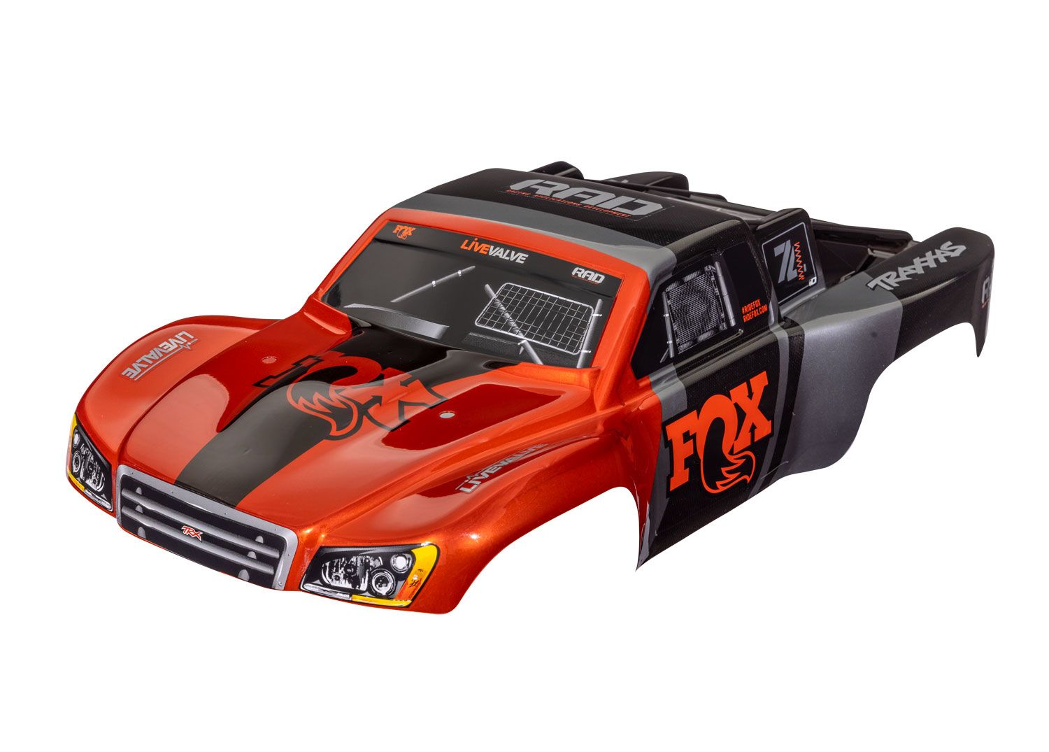 TRAXXAS 6849R Body, Slash® VXL 2WD (also fits Slash® 4X4), Fox® (painted, decals applied)