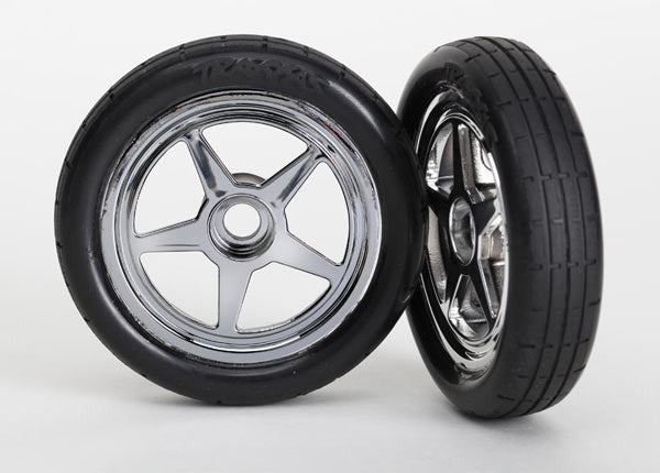 TRAXXAS 6975 Tires & Wheels 5-Spoke Chrome Wheels Front