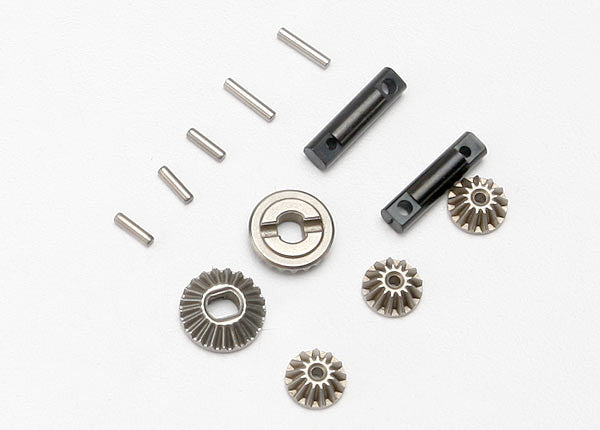 TRAXXAS 7082 Gear set, differential (output gears (2)/ spider gears (3))/ differential output shafts (2)/ 1.5x6mm pin (3)/ 1.5x8mm pin (2)